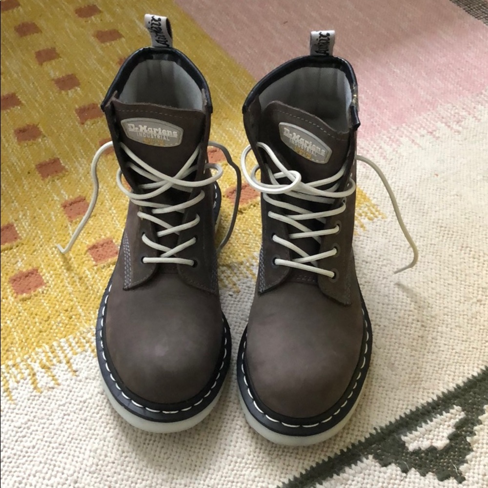 Dr. Martens Maple Steel Toe Grey Boots